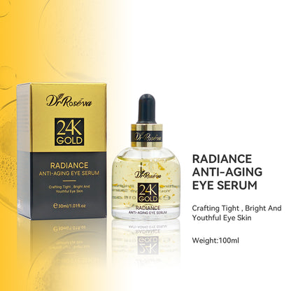 DR.ROSEVA 5Pcs 24K Gold Radiance Luxury Set Brightening & Firming Skincare Gift Box With Hyaluronic Acid Niacinamide Serum